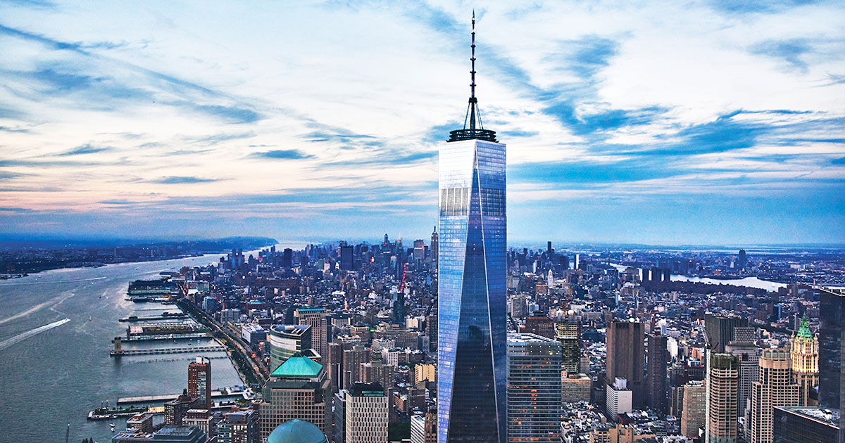 One World Observatory ligger i skyskrapan One World Trade Center